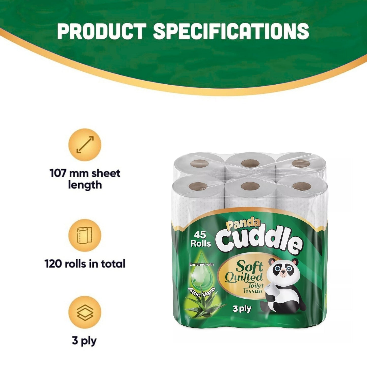 Panda Cuddle Toilet Paper Rolls