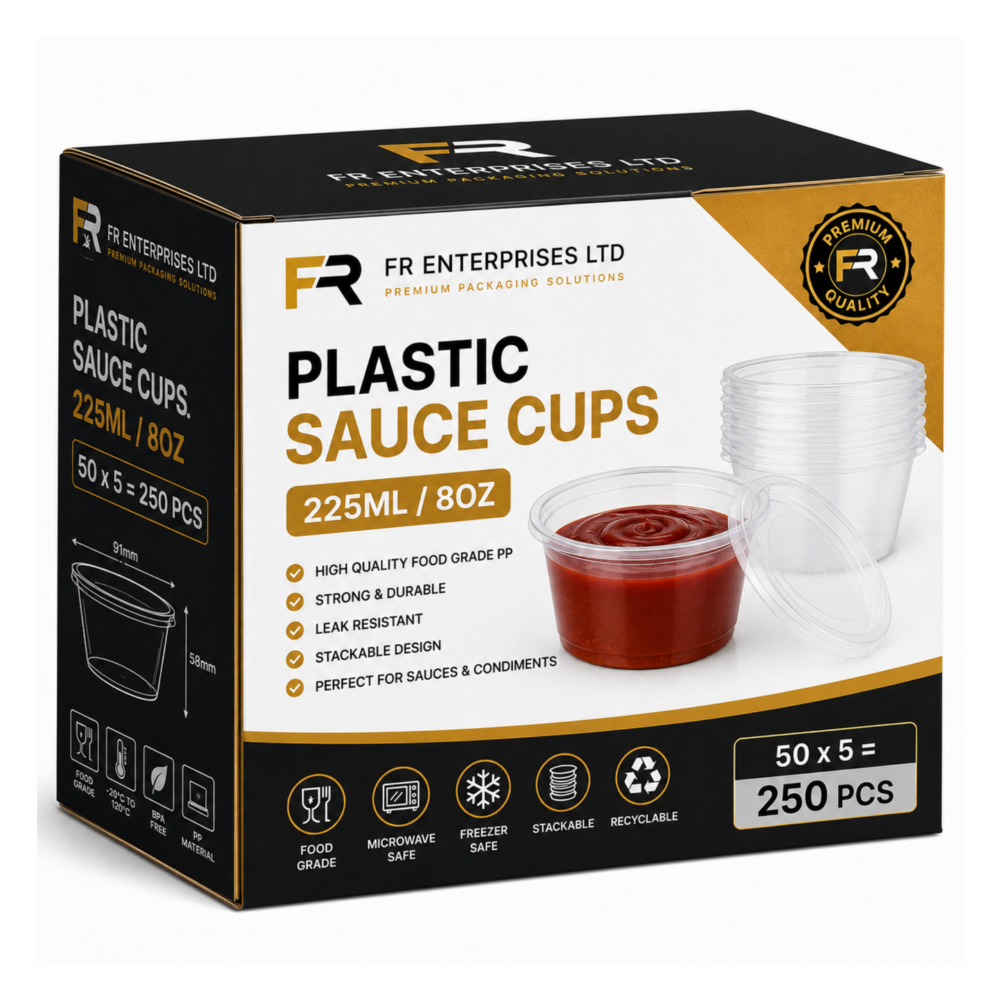 FR Heavy Duty Sauce Cups with Lids