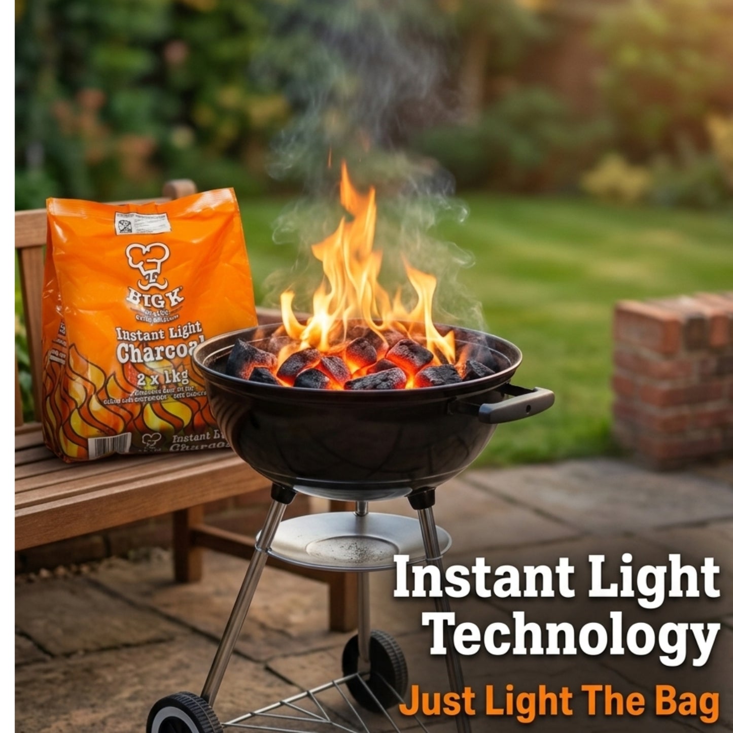 Instant Light Lumpwood Charcoal: FSC® Certified Single to 2KG x3Bags