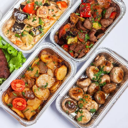 Heavy-Duty Aluminum Foil Containers with Lids No.6A