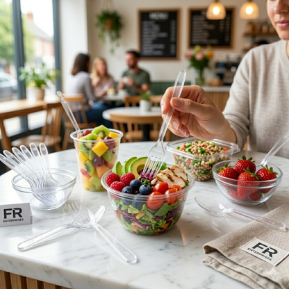 Premium Clear Plastic Forks | Heavy-Duty Disposable Cutlery