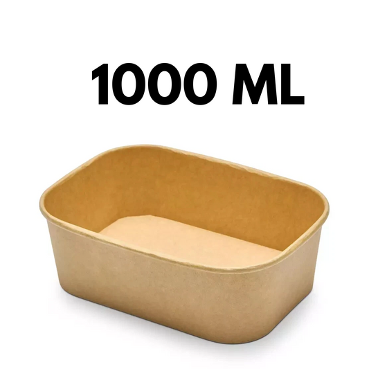 Eco-Friendly Rectangular Kraft Meal Bowls with Secure Lids