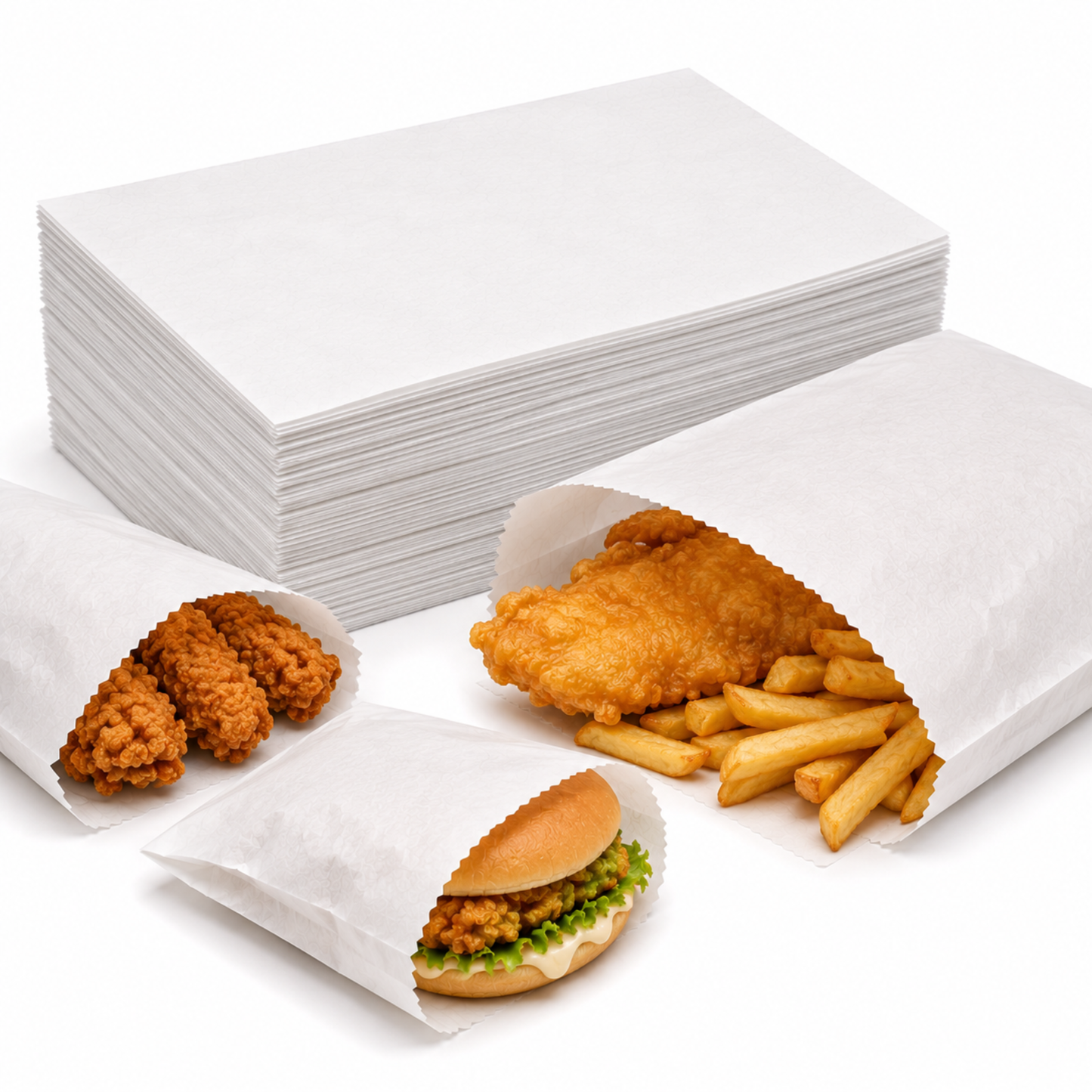 Heavy-Duty White Fish & Chips Greaseproof | Leak-Proof & Durable