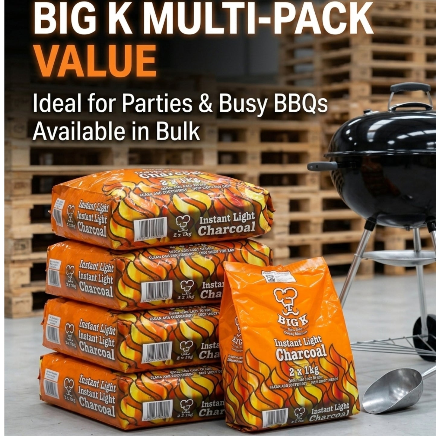 Instant Light Lumpwood Charcoal: FSC® Certified Single to 2KG x3Bags