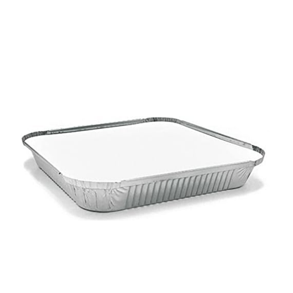 Heavy-Duty Aluminum Foil Containers with Lids- 9x9x1.5