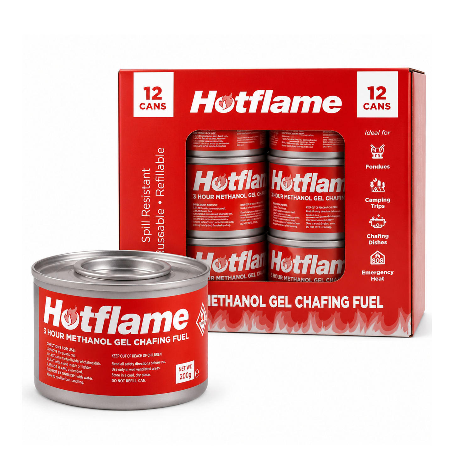 Hotflame Methanol Gel Chafing Fuel