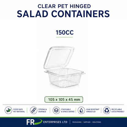 Clear Pet Hinged Plastic Salad Container