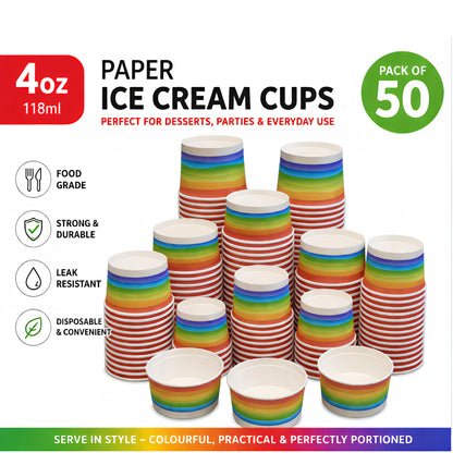 Premium 4oz Printed Ice Cream Cups | Eco-Friendly & Disposable