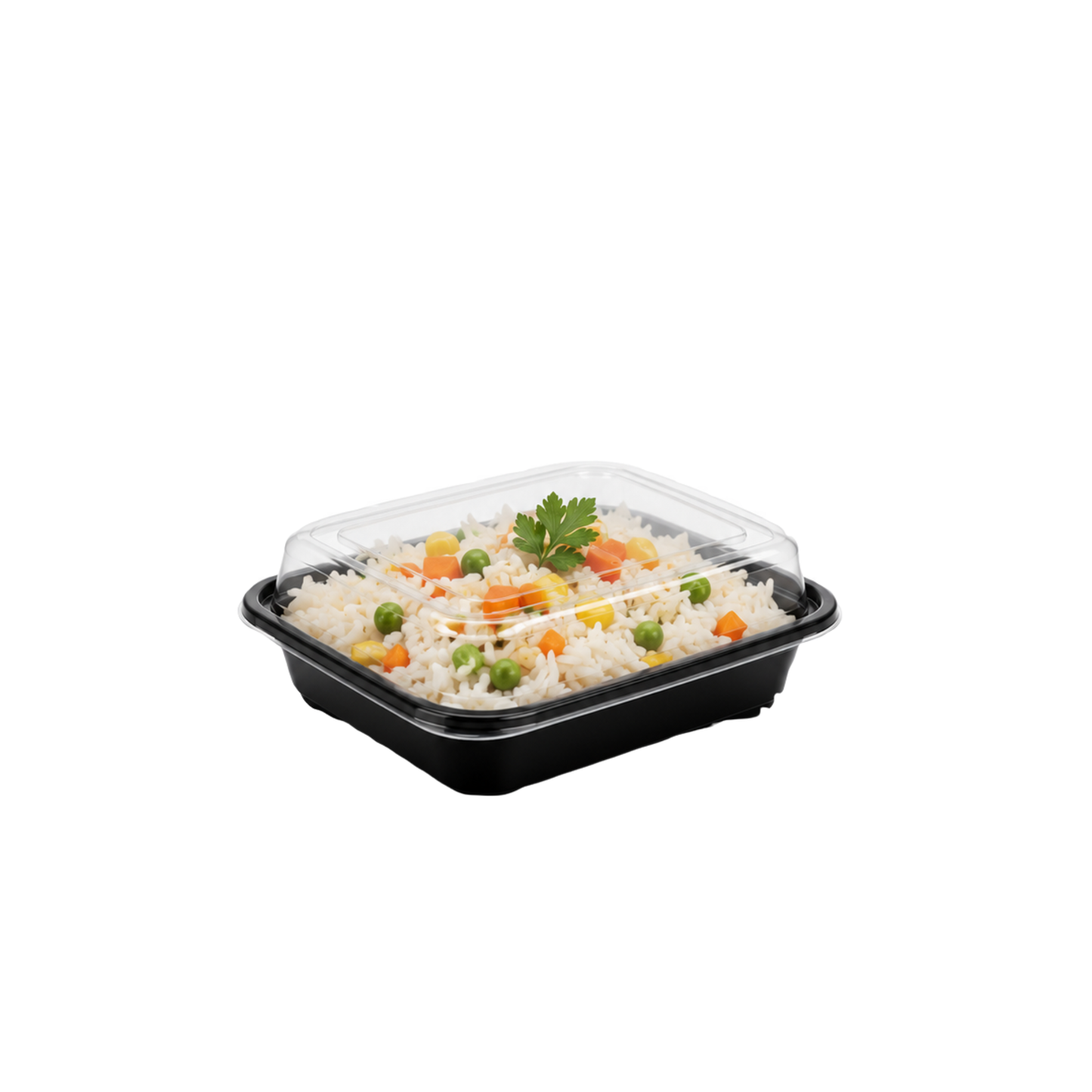 Heavy Duty Rectangular Black Base Container with Lids
