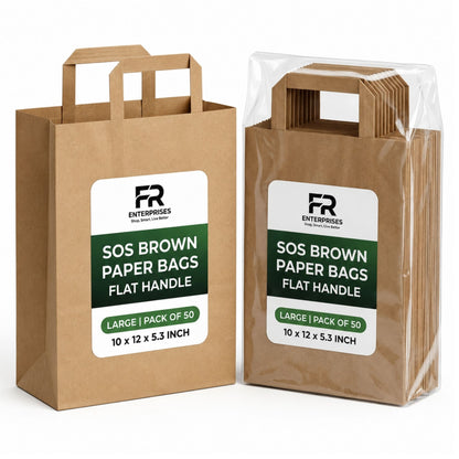 Eco-Friendly Brown SOS Paper Bag Large | Sustainable High-Strength Carry Bags
