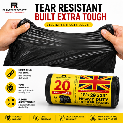 Ultra-Strong Heavy Duty Yellow Label Duty Bags- 20x20