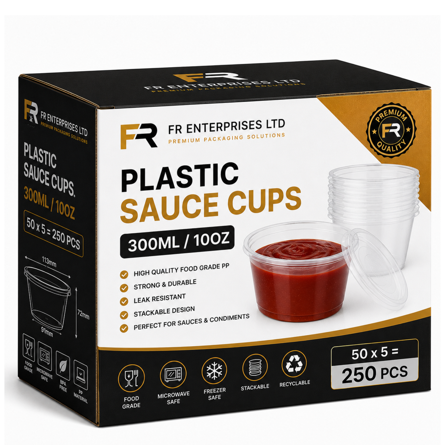 FR Heavy Duty Sauce Cups with Lids