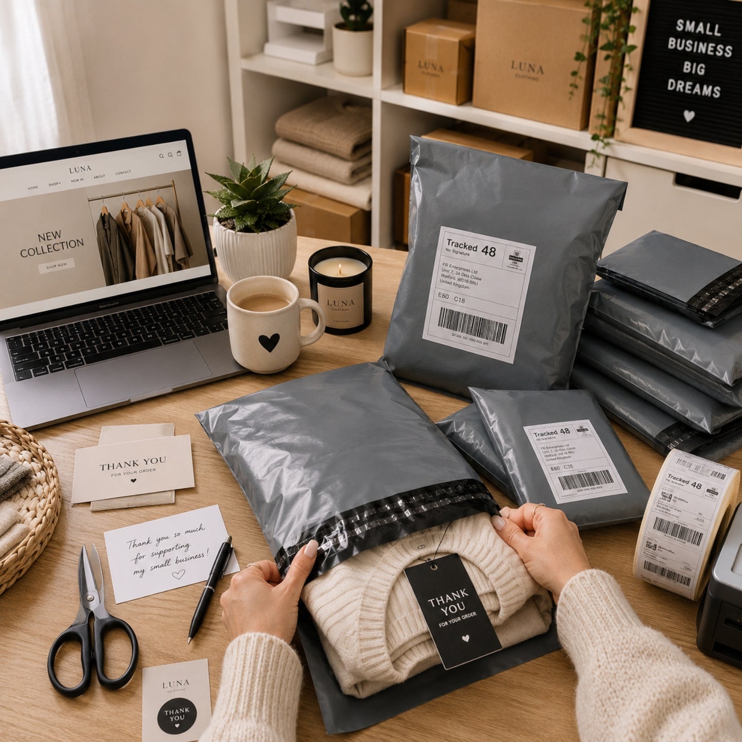 Grey Mailing Bags