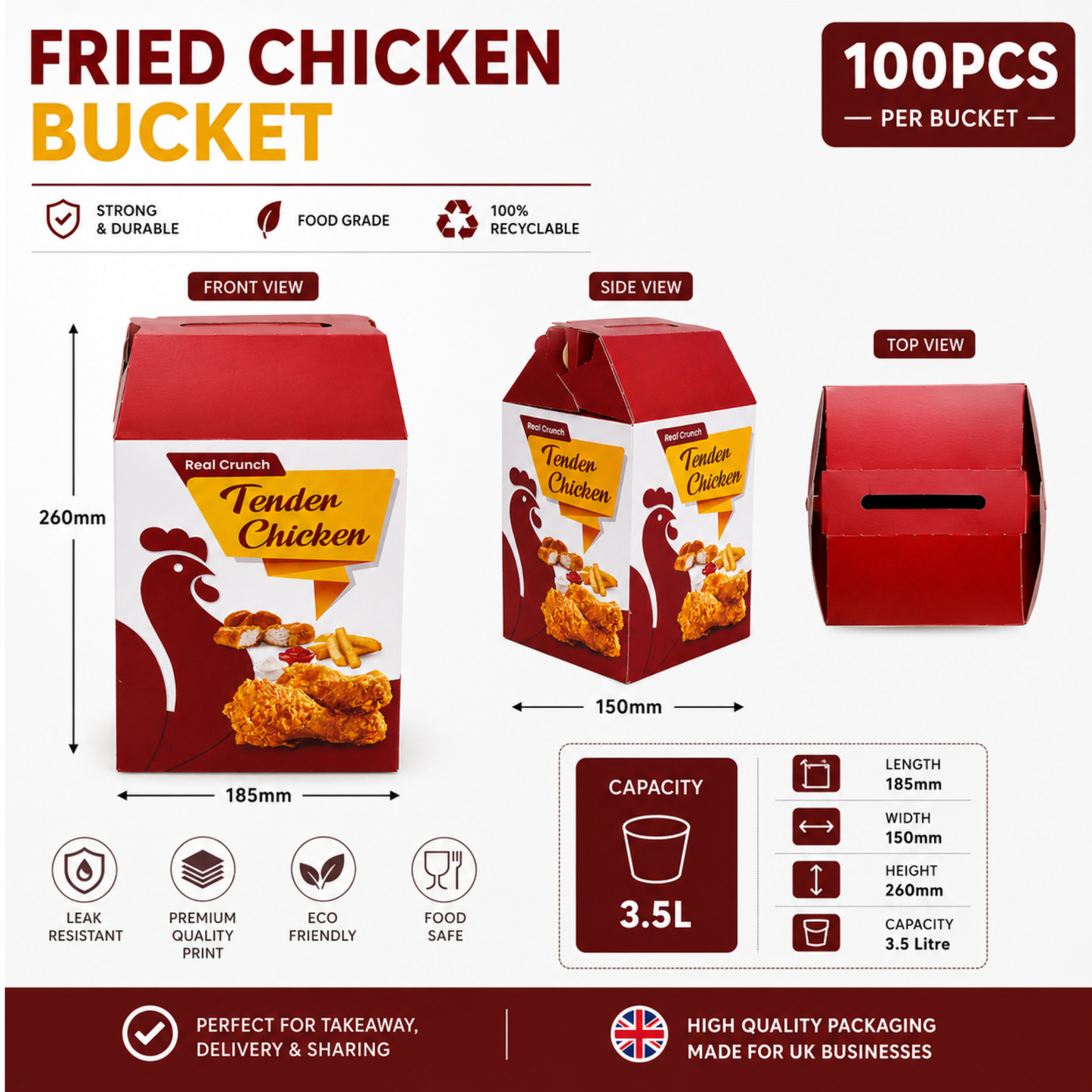 FC4 Chicken Bucket Leak-Resistant & Eco-Friendly