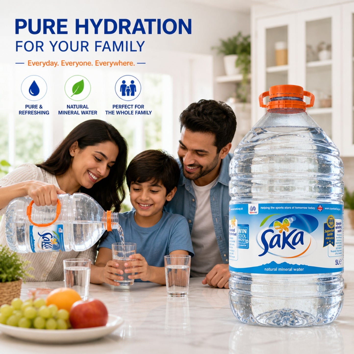 Saka Natural Mineral Water 5 Liter (Pack of 3)