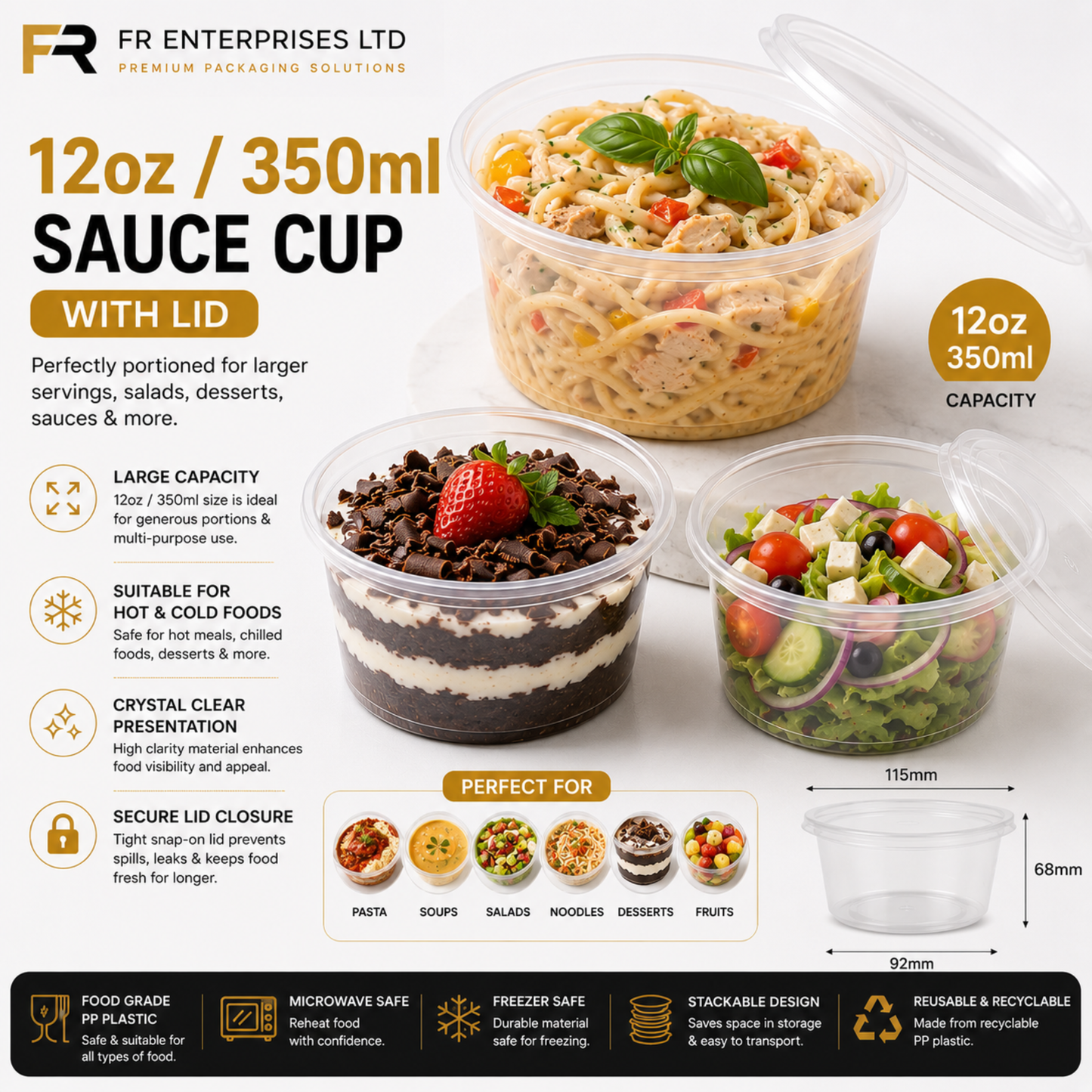 FR Heavy Duty Sauce Cups with Lids