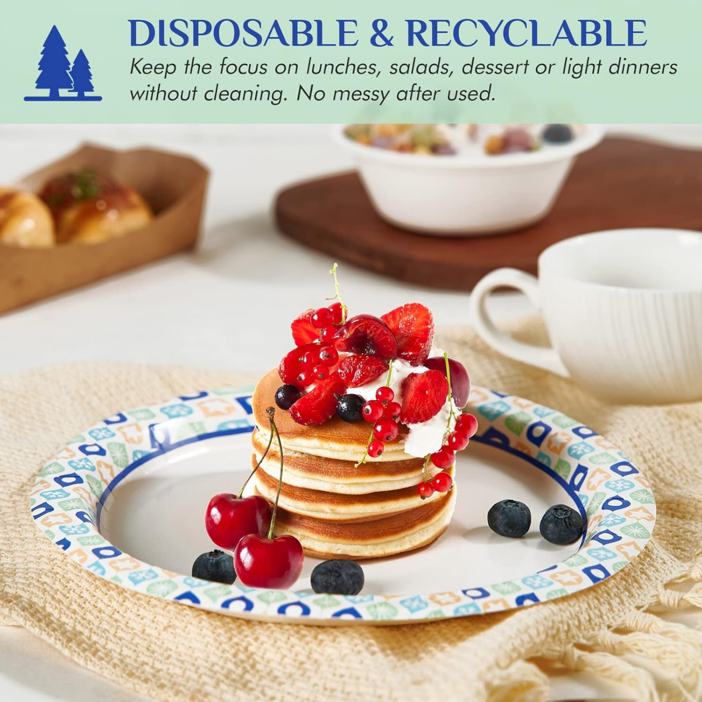 Printed Paper Plates for Hot & Cold Food- 10"