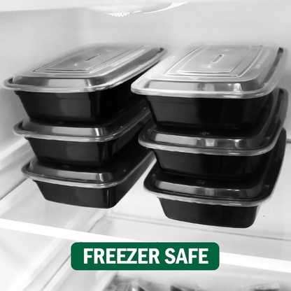RE-58 Rectangular Black Base Container 58oz