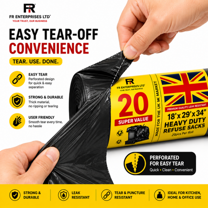 Ultra-Strong Heavy Duty Yellow Label Duty Bags- 20x20