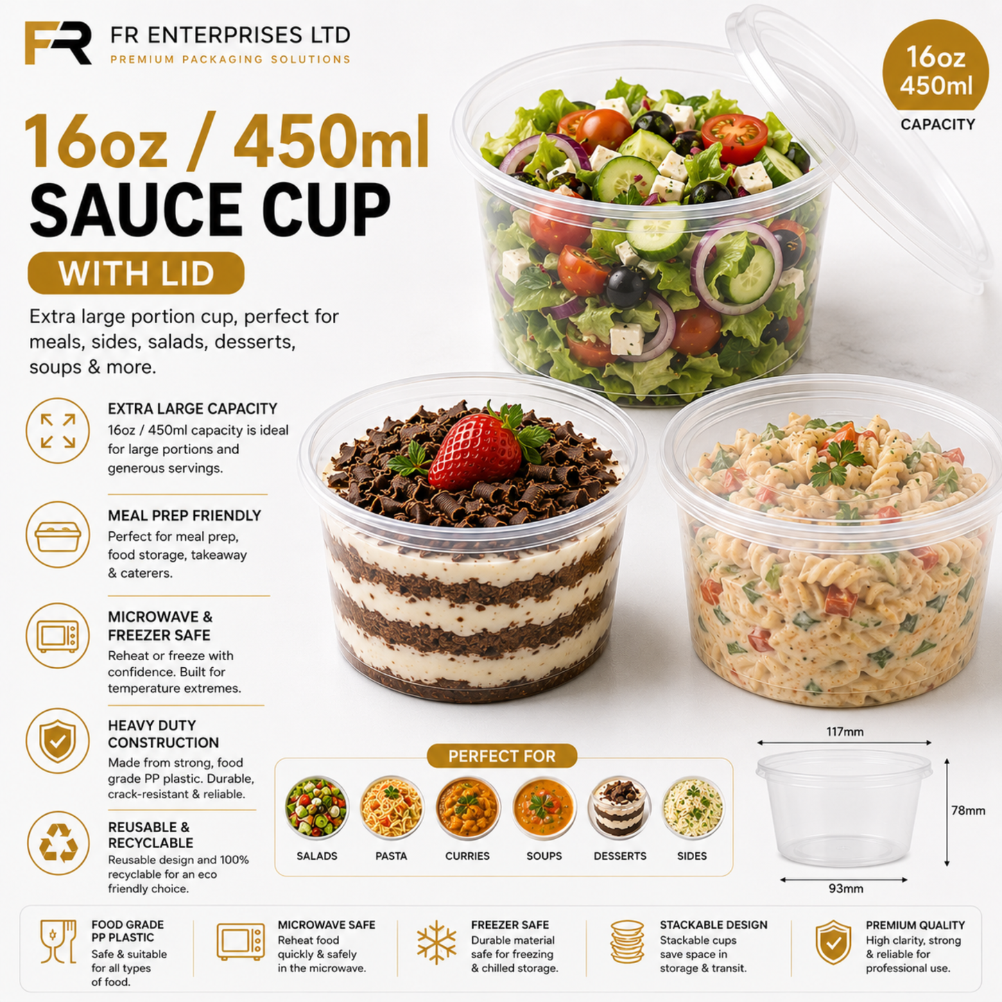 FR Heavy Duty Sauce Cups with Lids