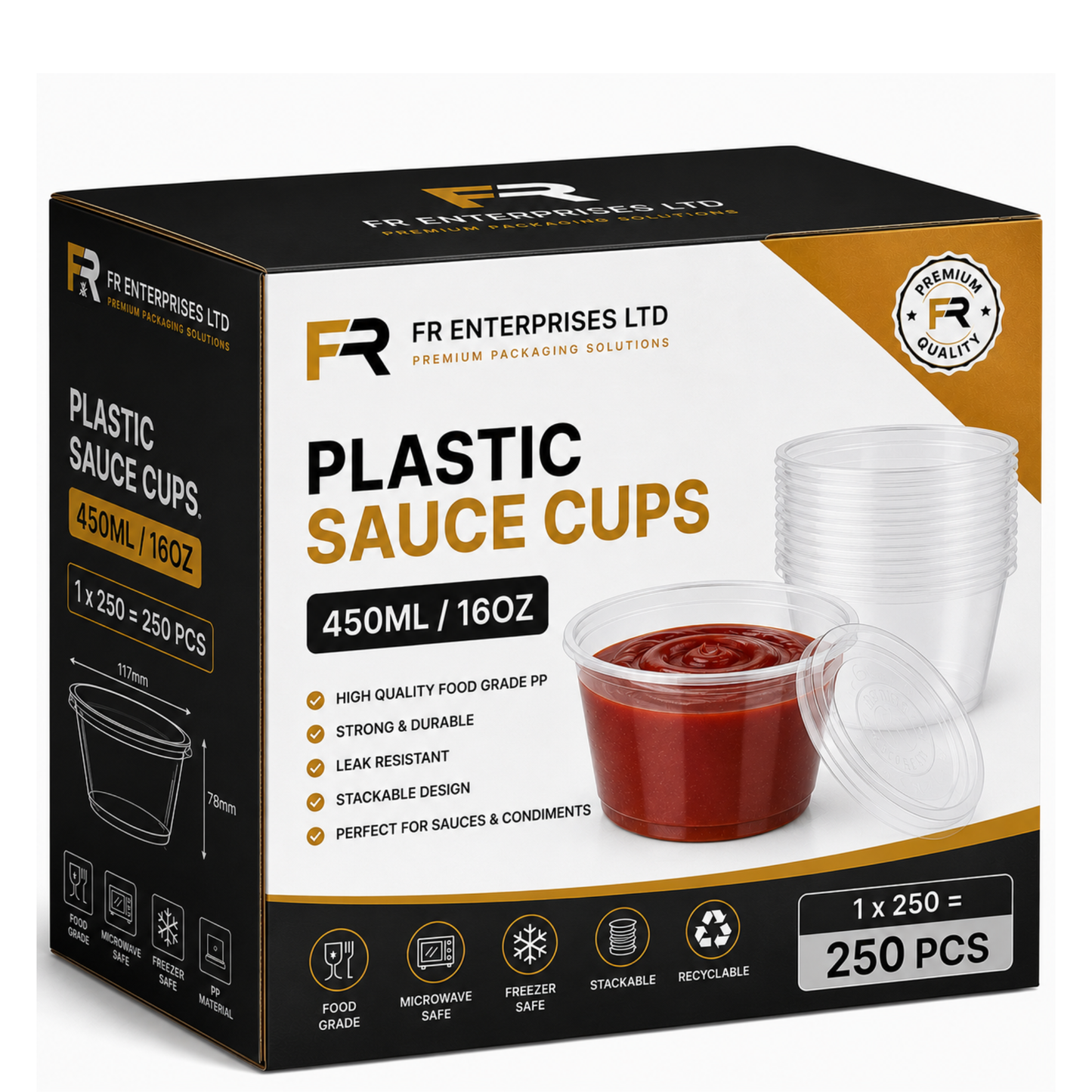 FR Heavy Duty Sauce Cups with Lids