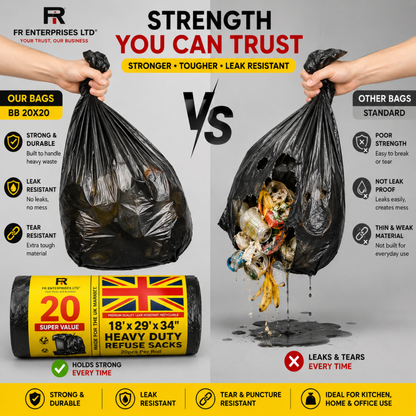 Ultra-Strong Heavy Duty Yellow Label Duty Bags- 20x20