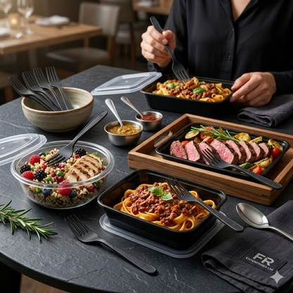 Premium Black Plastic Fork | Heavy-Duty Disposable Cutlery