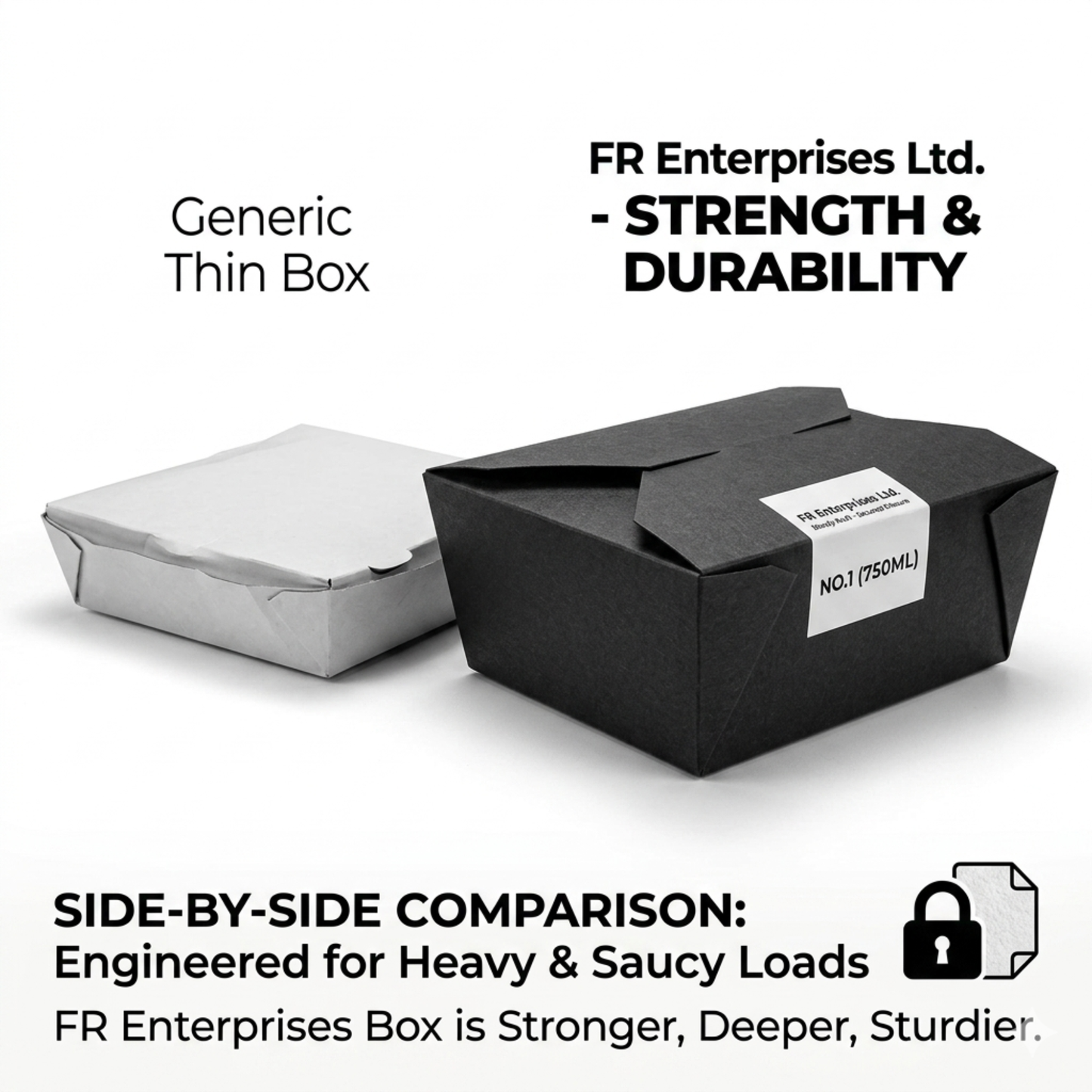 The Ultimate Eco-Friendly Black Takeaway Box | Sturdy & Leak-Proof