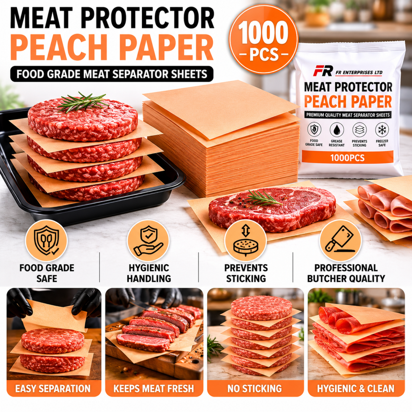 Meat Protector Peach Paper