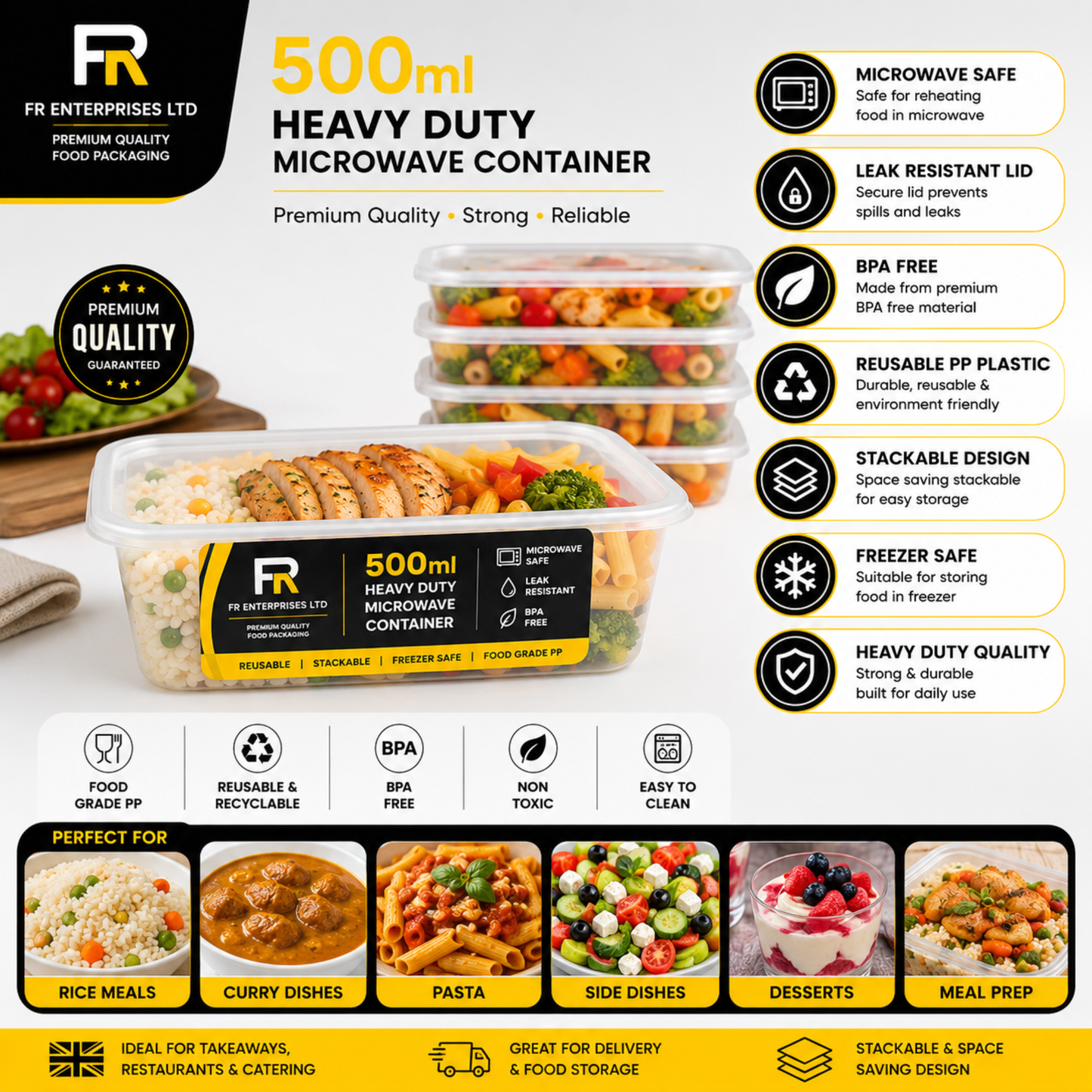 Heavy Duty Microwave Container with Lids