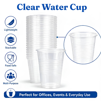 Eco-Friendly Clear Water Cups 7oz | 100% Recyclable