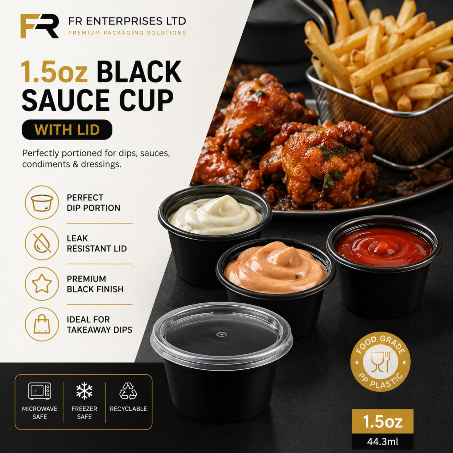 FR Heavy Duty Sauce Cups with Lids