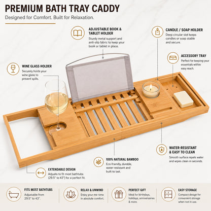 Premium Quality Wooden Bath Caddy
