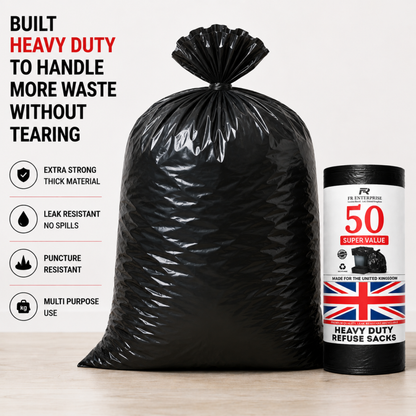 Ultra-Strong Heavy Duty Bin Bags- 10x50