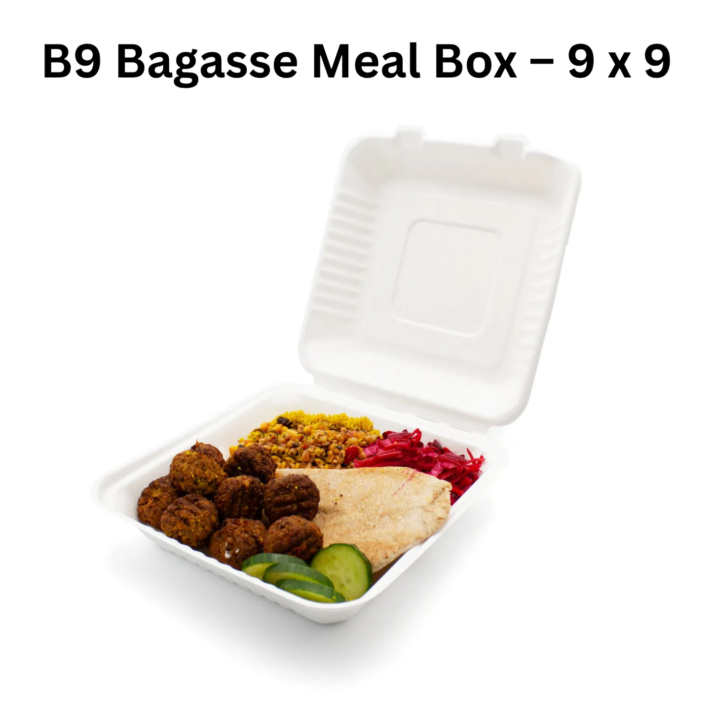 Bagasse Burger Box EP9 Pack- Takeaway Containers