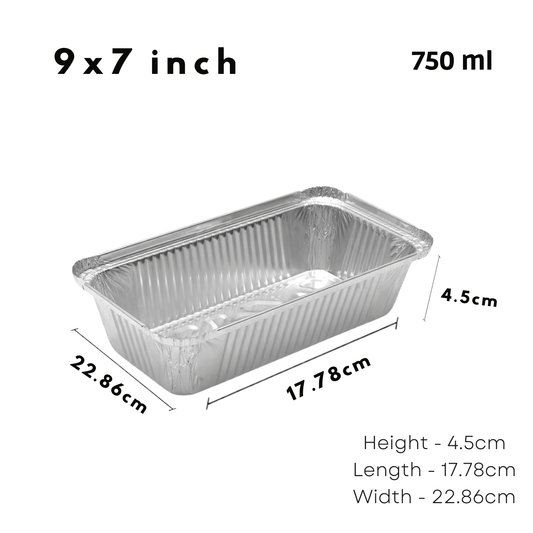 Heavy-Duty Aluminum Foil Containers with Lids 9x7