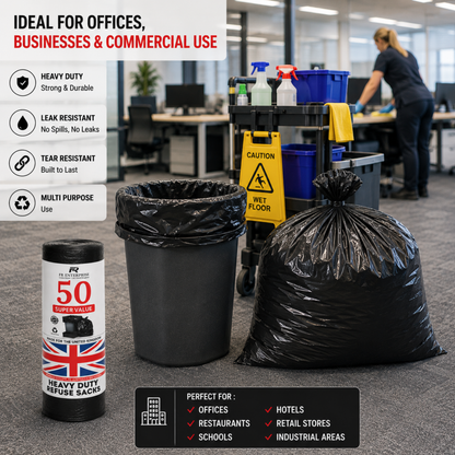 Ultra-Strong Heavy Duty Bin Bags- 10x50