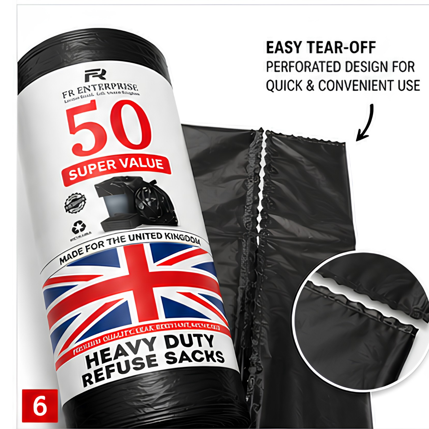 Ultra-Strong Heavy Duty Bin Bags- 10x50