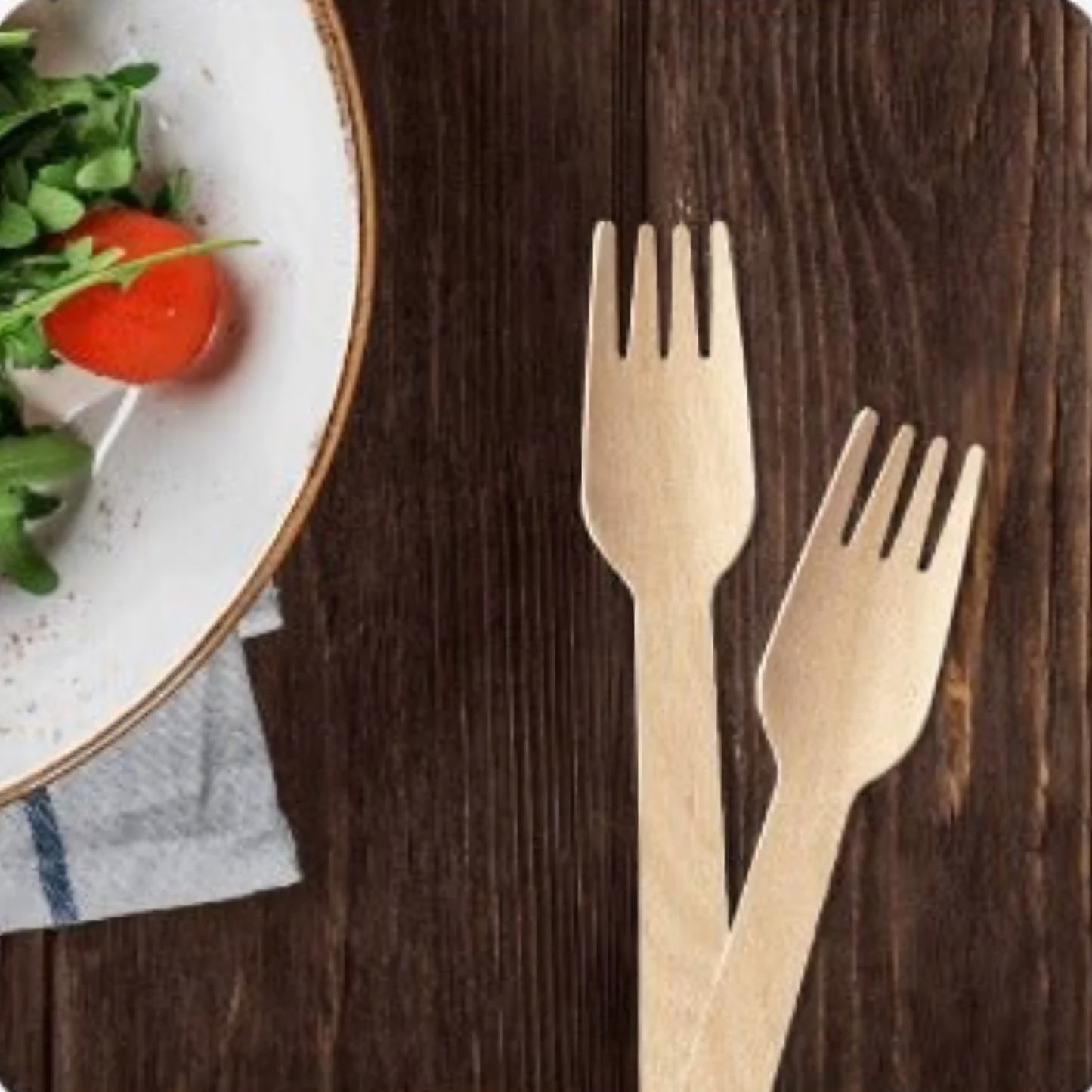 Premium Wooden Forks | Heavy-Duty Disposable Cutlery