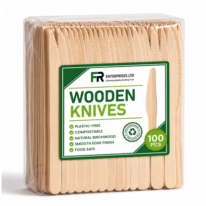Premium Wooden Knife | Heavy-Duty Disposable Cutlery