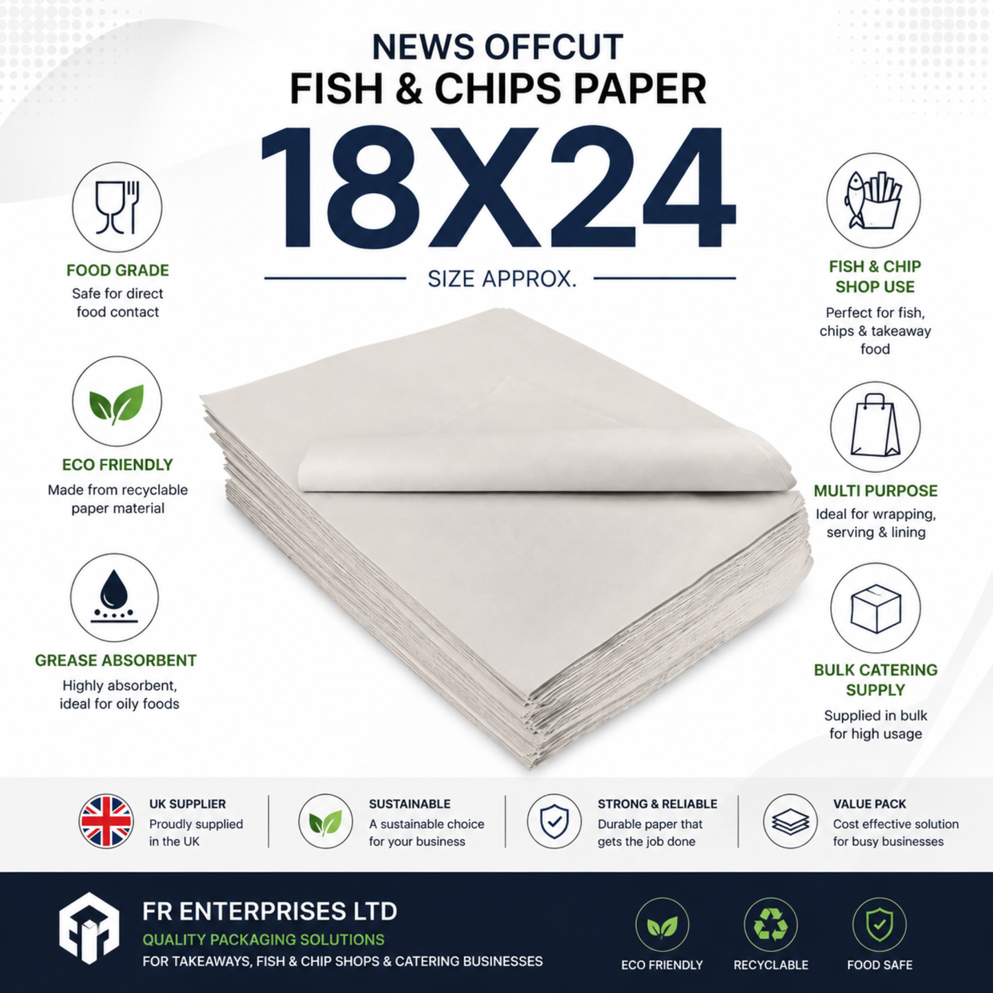 News Off Cut Fish & Chips Paper