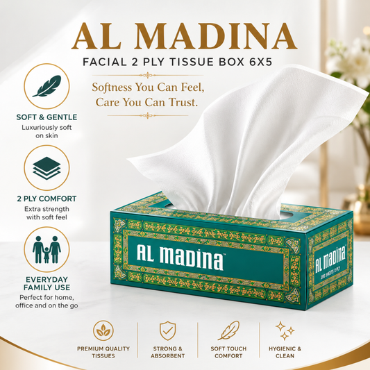 Sadeel /Alin Al Madina Facial 2 PLY Tissue Box- 6x5