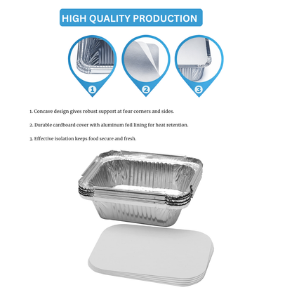Heavy-Duty Aluminum Foil Containers with Lids No.1