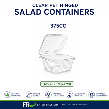 Clear Pet Hinged Plastic Salad Container