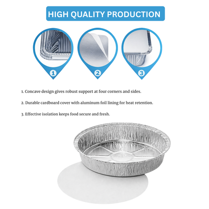 Heavy-Duty Aluminum Foil Containers with Lids No.12
