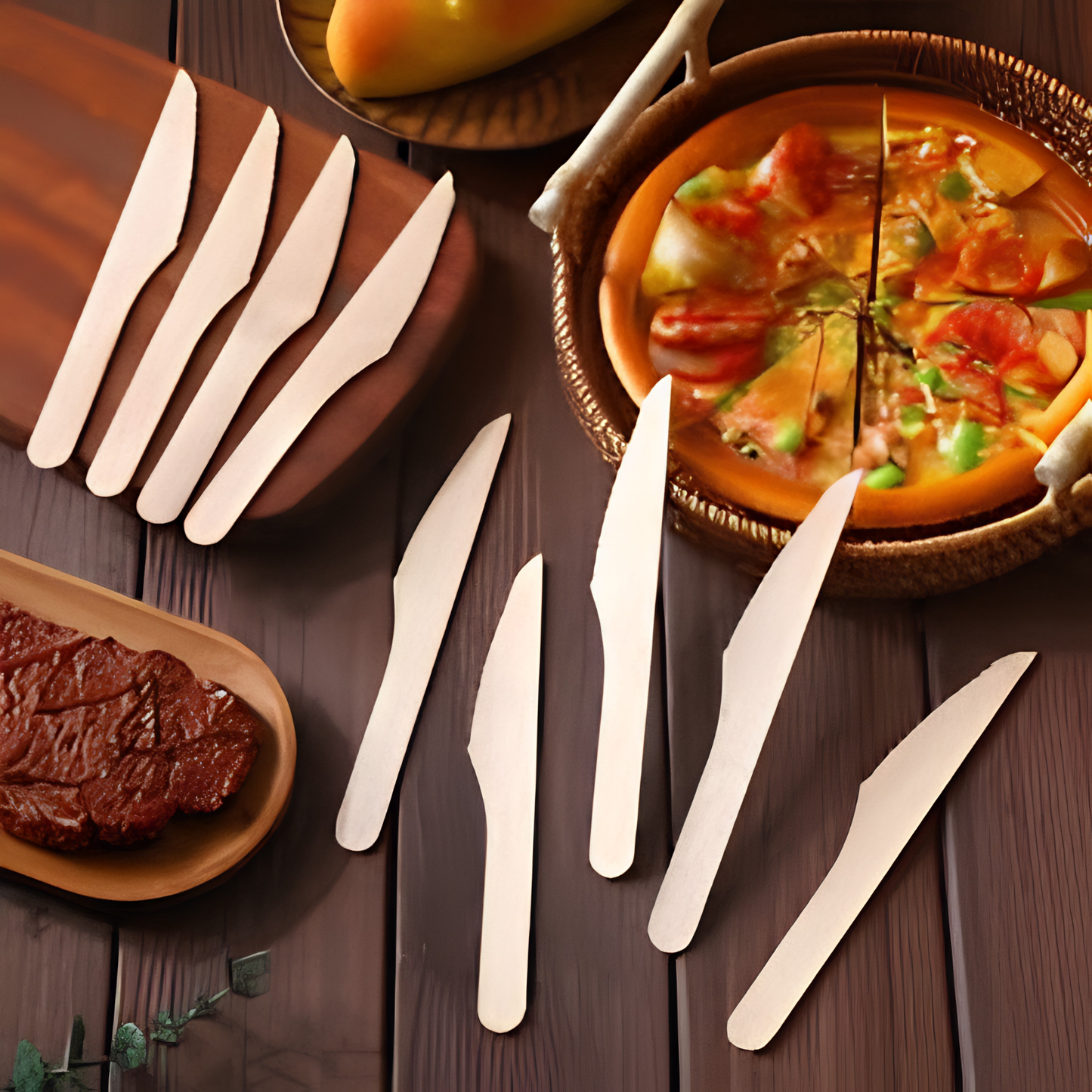 Premium Wooden Knife | Heavy-Duty Disposable Cutlery