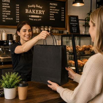 Eco-Friendly Black SOS Paper Bag Large | Sustainable High-Strength Bags