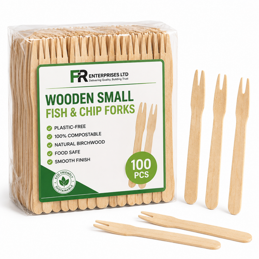 Premium Fish & Chip Wooden Fork | Heavy-Duty Disposable Cutlery