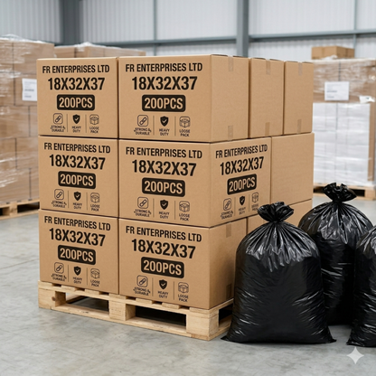 Ultra-Strong Heavy Duty Black Sack Loose Pack- 18X32X37