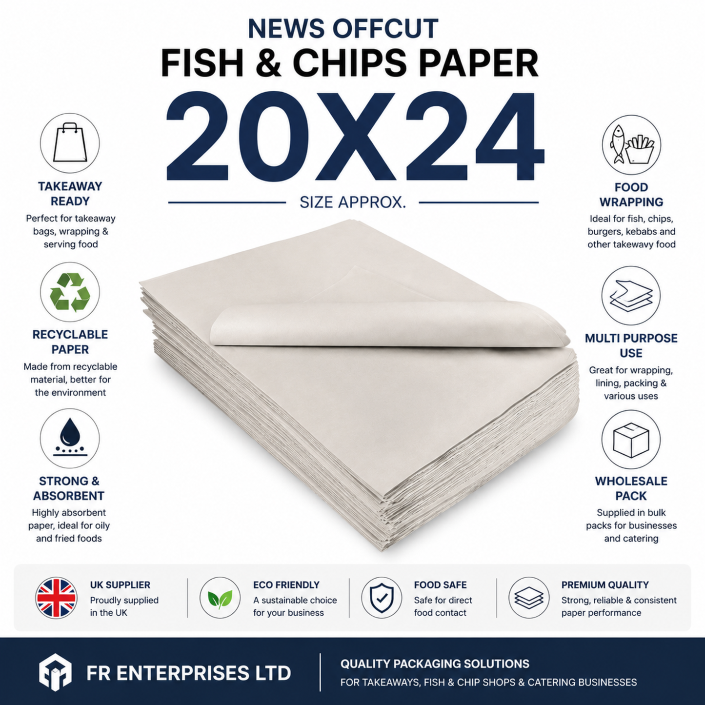 News Off Cut Fish & Chips Paper